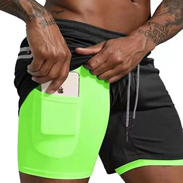 Shorts esportivo de corrida com bolso anti-furto