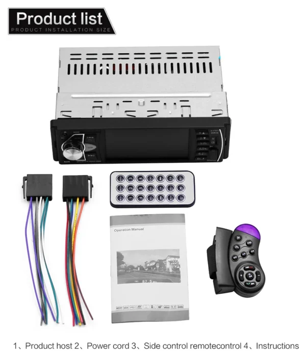 Rádio automotivo com Bluetooth e controle remoto 1 Din - Image 6