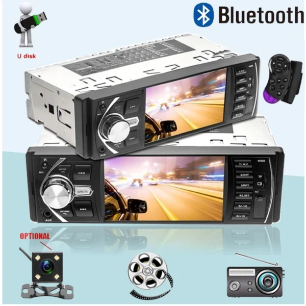 Rádio automotivo com Bluetooth e controle remoto 1 Din